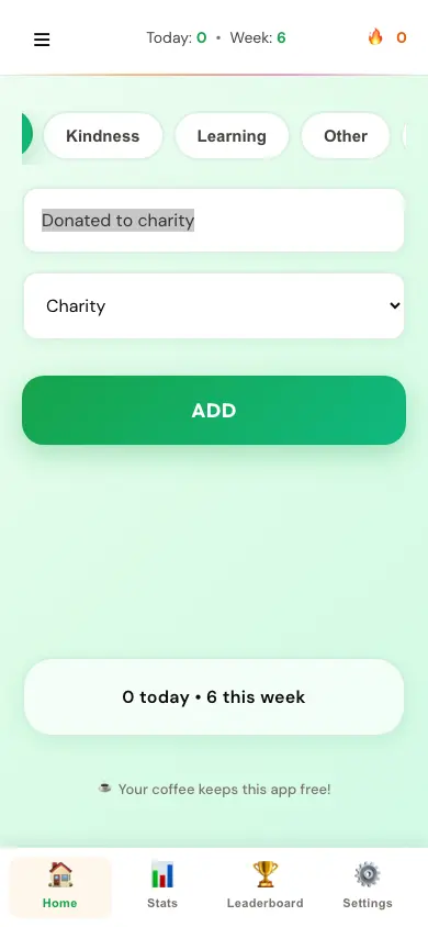 Good Deeds Tracker UI